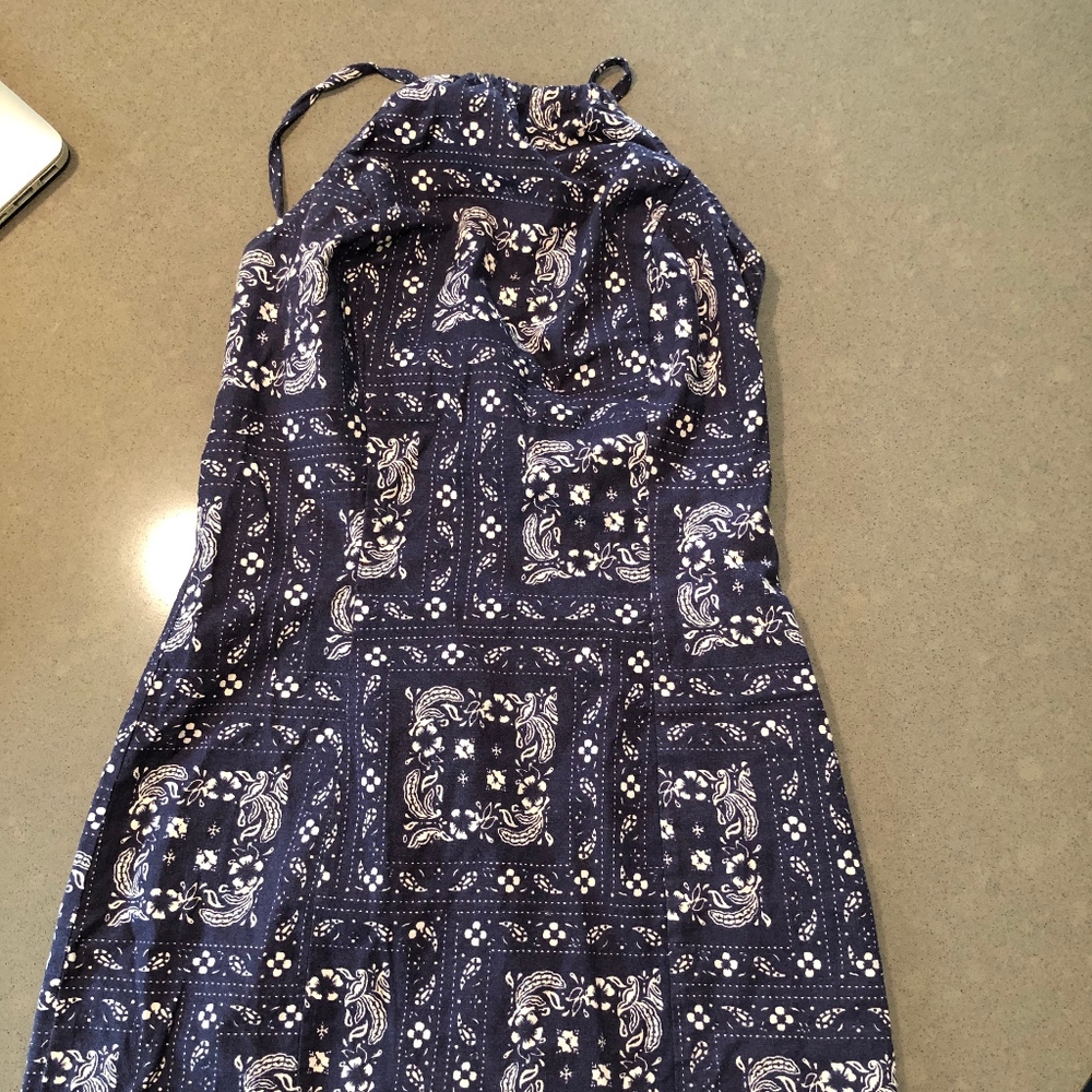 Halter neck, open back dress